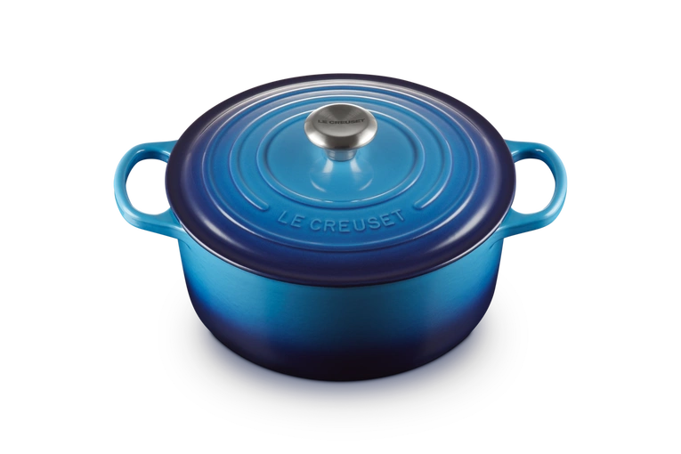 Le Creuset - brytfanna żeliwna emaliowana Signature okrągła 26 cm 5,3 l lazur