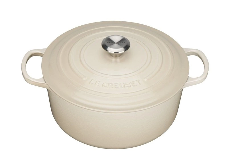 Le Creuset - brytfanna żeliwna emaliowana Signature okrągła 28 cm 6,7 l kremowa