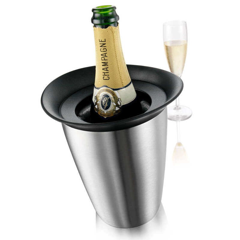 VACU VIN - Aktywny schładzacz do szampana Elegant - stalowysrebrny, czarny