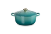 Le Creuset brytfanna żeliwna emaliowana Signature okrągła 20 cm 2,4l bleu riviera