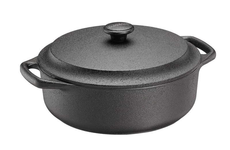 Skeppshult - Garnek żeliwny okrągły z pokrywką - 3 ltr, czarny