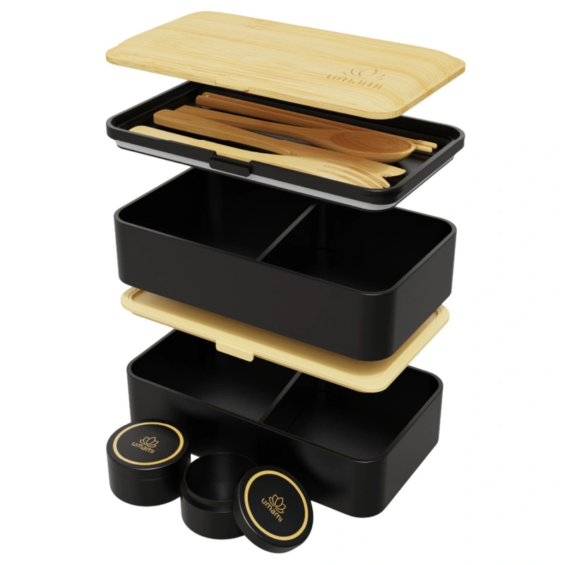 UMAMI - Lunchbox Original - Black & Bamboo - 1200 ml