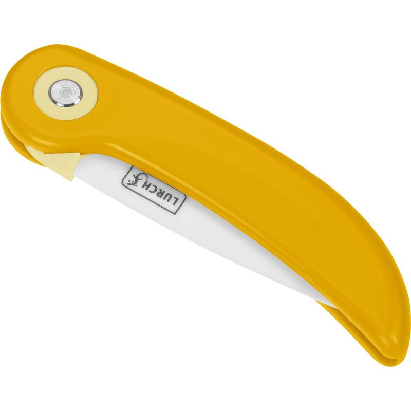 Lurch - składany nóż piknikowy, ceramiczny, 19 cm, żółty