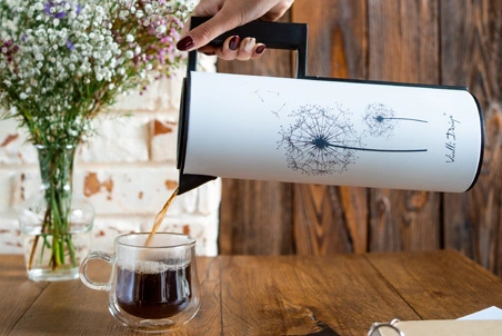 Vialli Design - Termos z wkładem szklanym 1L CORTO biały