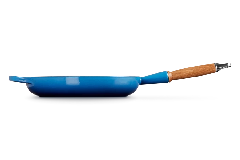 Le Creuset - patelnia żeliwna z drewnianym uchwytem 26 cm Azure