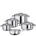 Spring - zestaw garnków ze szklanymi pokrywami, 5 el., stal nierdzewna/szkło FINESSE2+