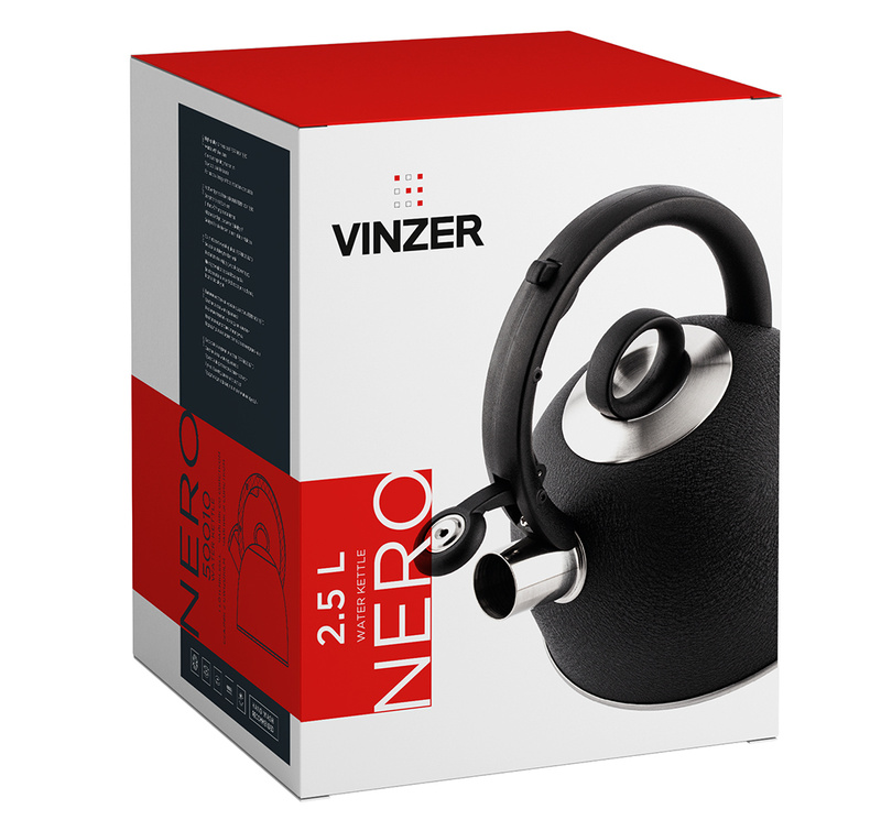 Vinzer - czajnik stalowy Nero 2.5l