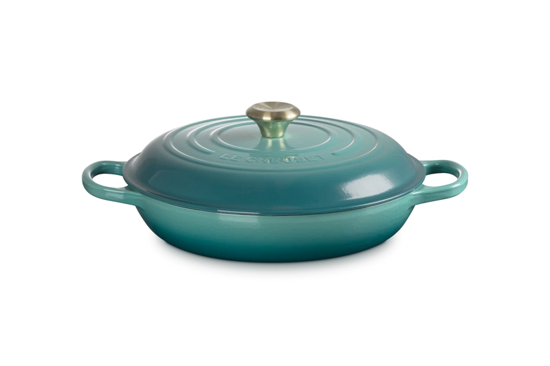 Le Creuset - garnek patelnia Gourmet Signature 30 cm 3,5 l bleu riviera