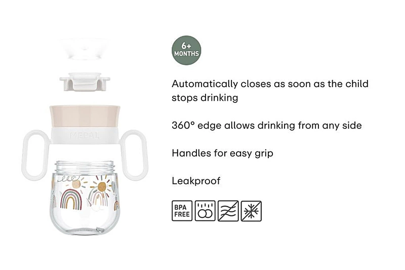 Mepal - Kubek dziecięcy treningowy do nauki picia Mio 200 ml Sunshine & Rainbow