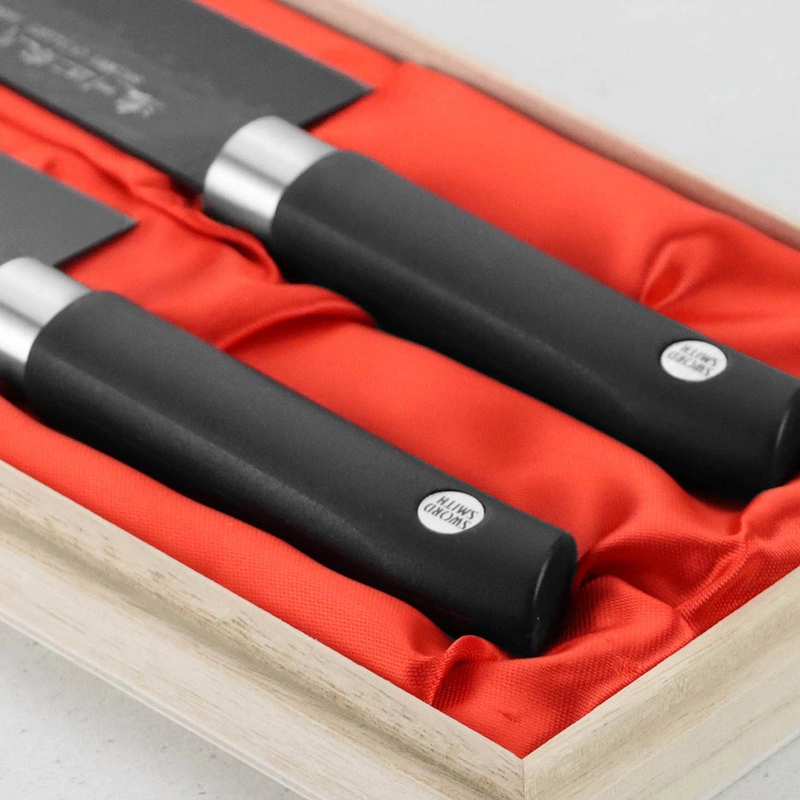 Satake - Swordsmith Black Zestaw Nóż Szefa + Santoku