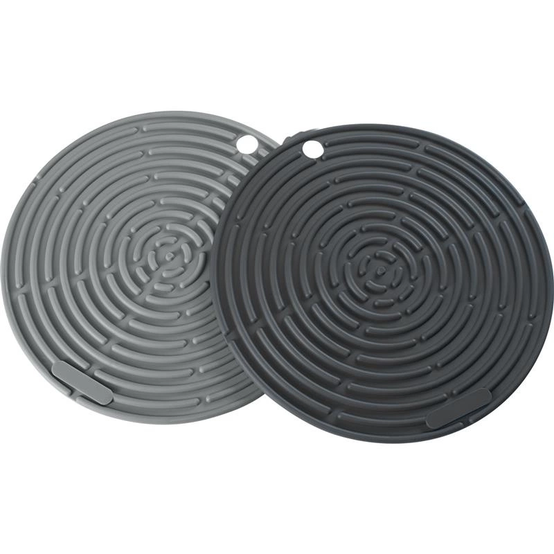 Lurch - podkładki do gorących naczyń, 2 szt., silikon, śred. 20 cm, szare