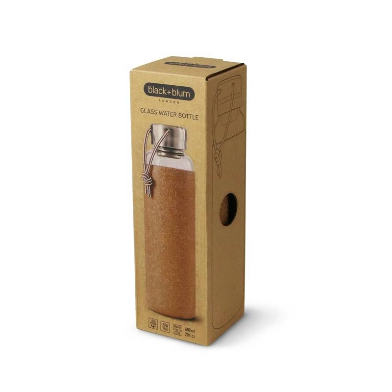 Black & Blum - Butelka szklana na wodę 600ml, migdałowa