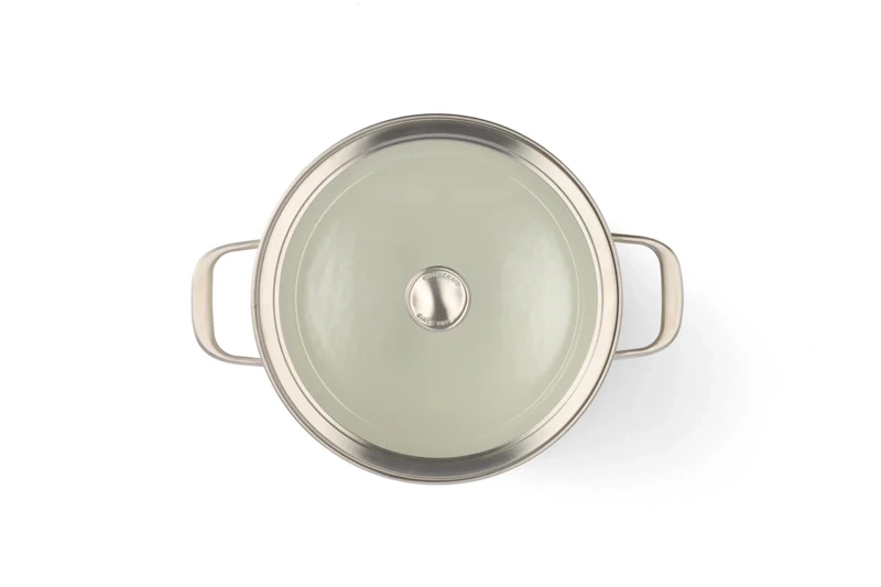 KitchenAid - Zestaw garnków emaliowanych 8 elementów Almond kremowy