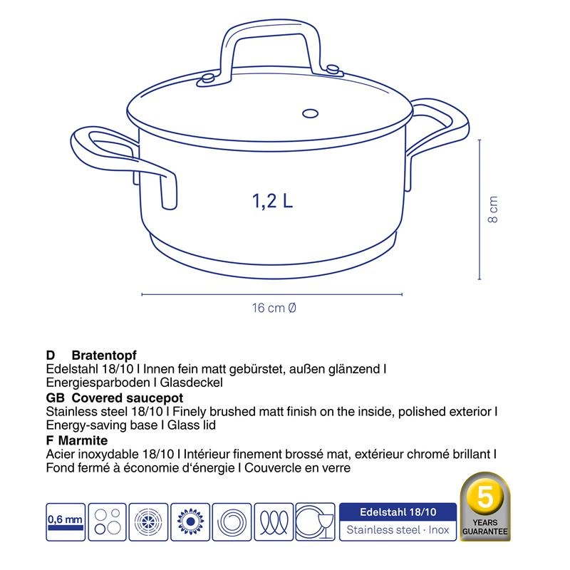 Kela - Garnek z pokrywką 1,2 l Flavoria