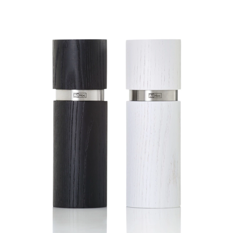 AdHoc - Zestaw młynków do pieprzu i soli Textura S, biało-czarne