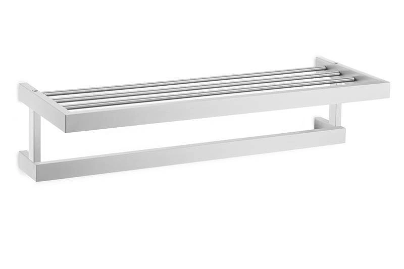Zack - półka i wieszak łazienkowy Linea stal matowa