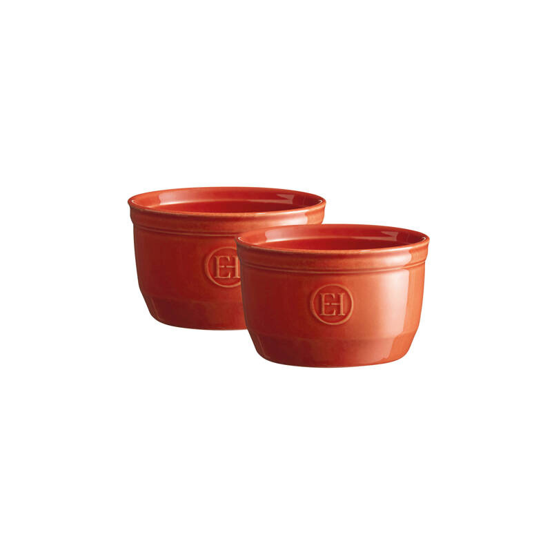 Emile Henry - Zestaw dwóch miseczek do zapiekania typu ramekin - N°10 - czerwony