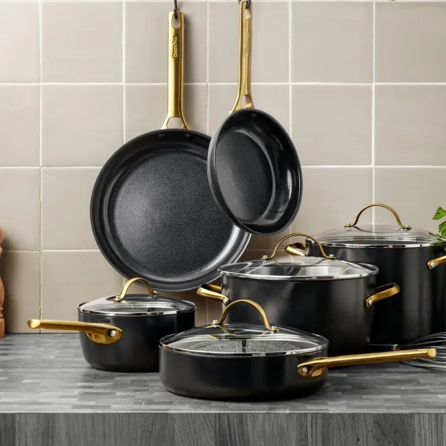 GreenPan - zestaw 10el. Garnków i patelni czarny