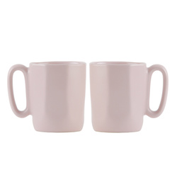 Vialli Design - Dwa kubki ceramiczne z uszkiem 80 ml Fuori różowe