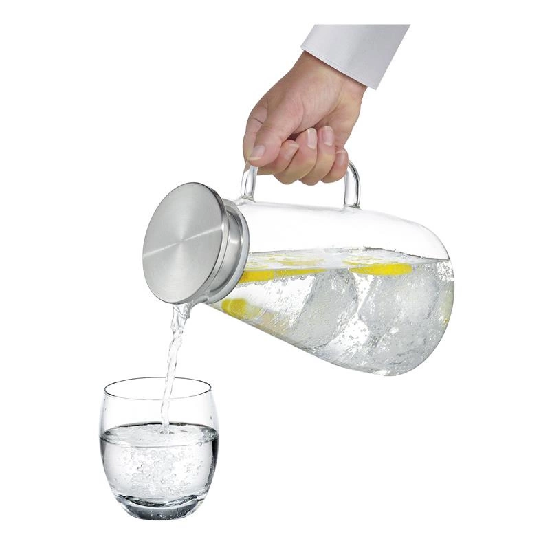 Cilio - dzbanek, szkło borokrzemowe/stal nierdzewna, 1,6 l, śred. 12,5 x 22,5 cm Emilia