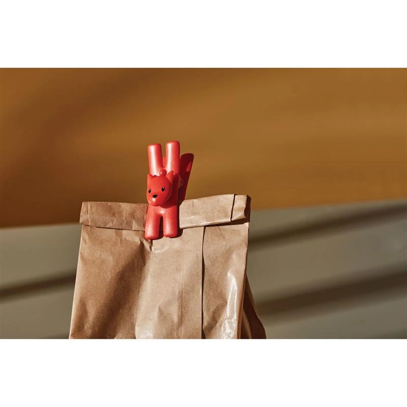 A di Alessi - 2 klipsy czerwono-pomarańczowe LAMPO