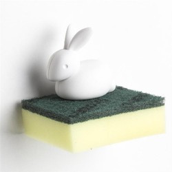 Qualy - Uchwyt na gąbkę królik Bunny biały