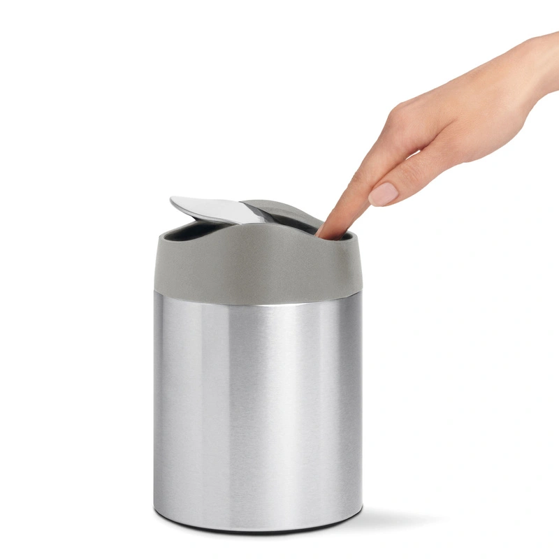 simplehuman - Kosz na stół uchylny 1.5L - stal matowa