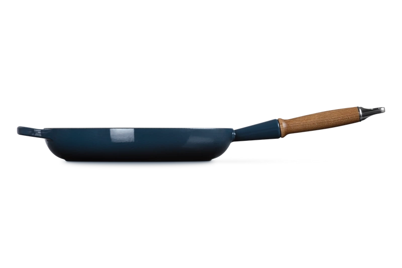 Le Creuset - patelnia żeliwna z drewnianym uchwytem 28 cm nuit