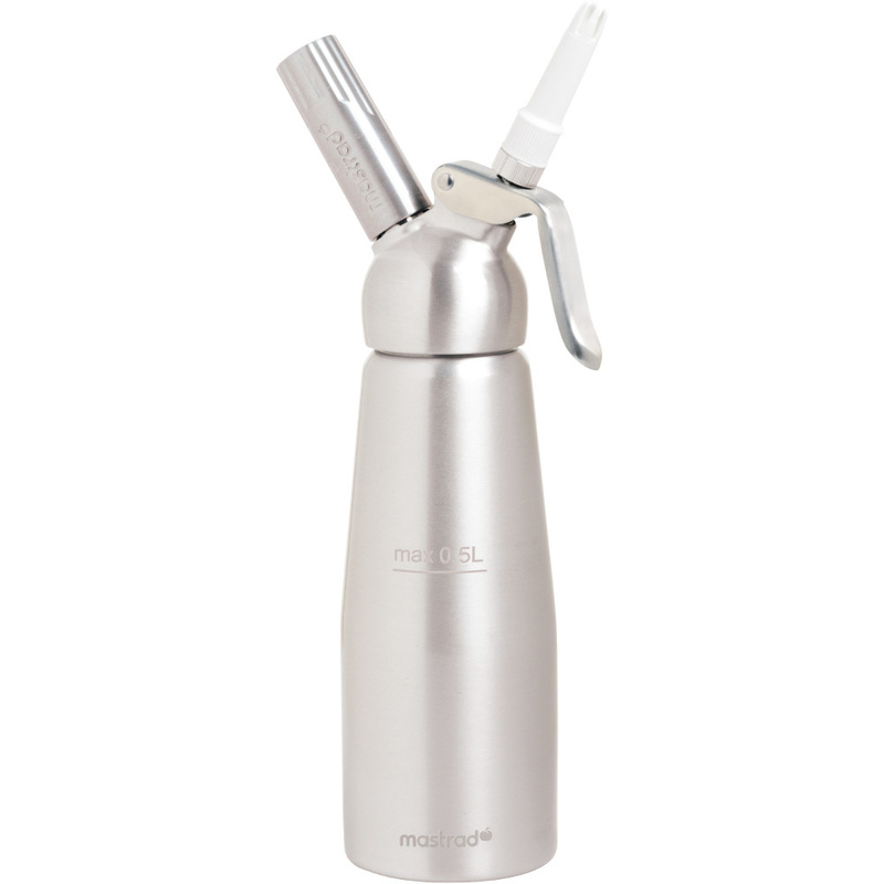 Mastrad - Syfon do spieniania zimnych i gorących musów (0,5 litra)inox