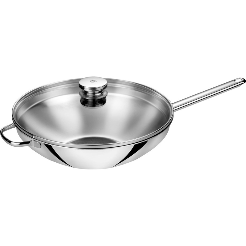 Zwilling - Wok z 2 uchwytami z pokrywką Plus 32 cm