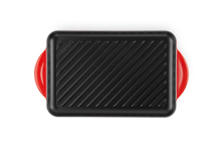 Le Creuset - patelnia żeliwna grillowa z dwoma uchwytami 32 cm Wiśniowa