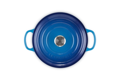 Le Creuset - brytfanna żeliwna emaliowana Signature okrągła 22 cm 3,3 l azure