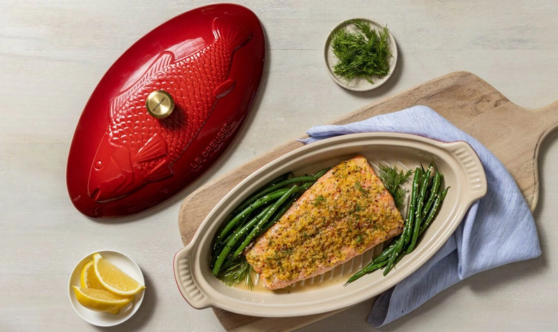 Le Creuset - naczynie do pieczenia ryb wiśniowy