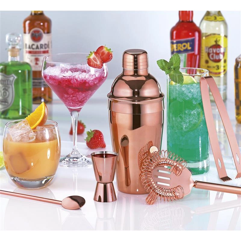 Cilio - zestaw barowy, 5 el., kolor miedziany Manhattan