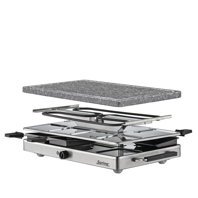 Spring - raclette/grill stołowy, dla 8 os., granitowa płyta grillowa, 47,5 x 27 x 14 cm RACLETTE8 CLASSIC