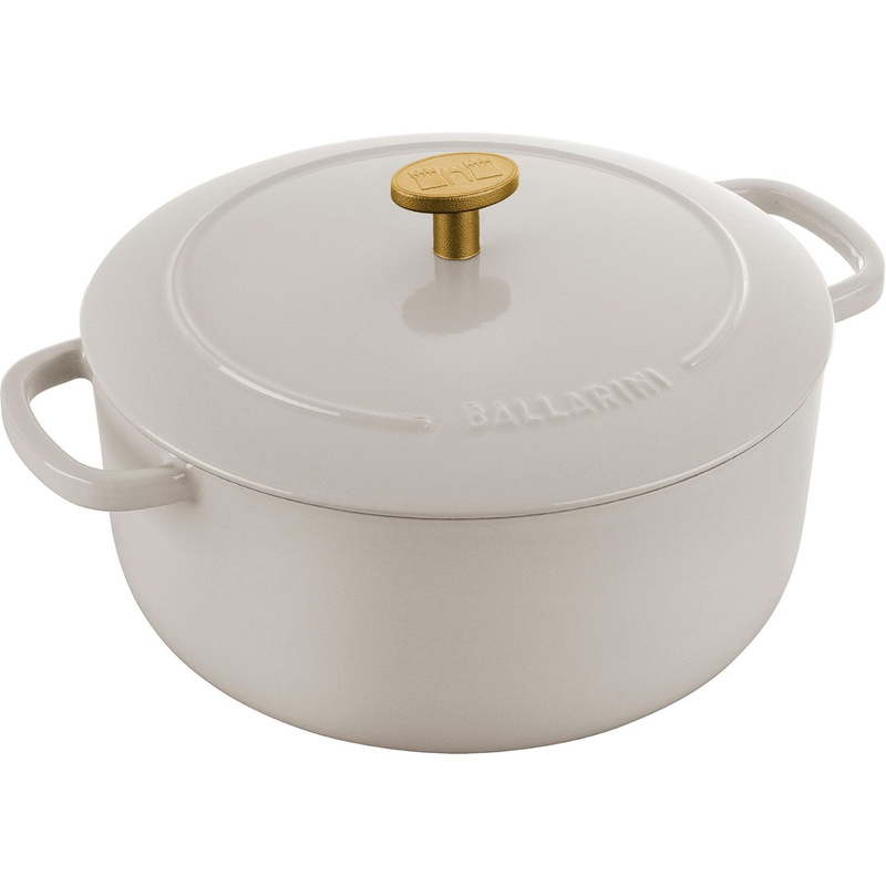 Ballarini - garnek żeliwny okrągły 3 ltr, kość słoniowa Bellamonte