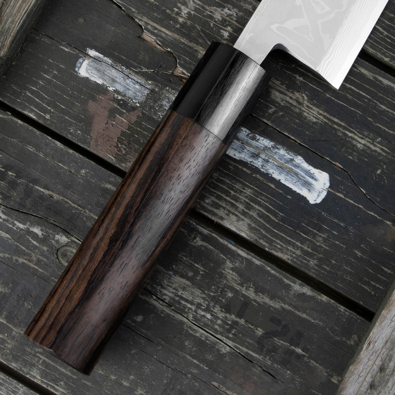 Hideo Kitaoka - Shirogami Satin Damascus Nóż Miroshi Deba 21cm