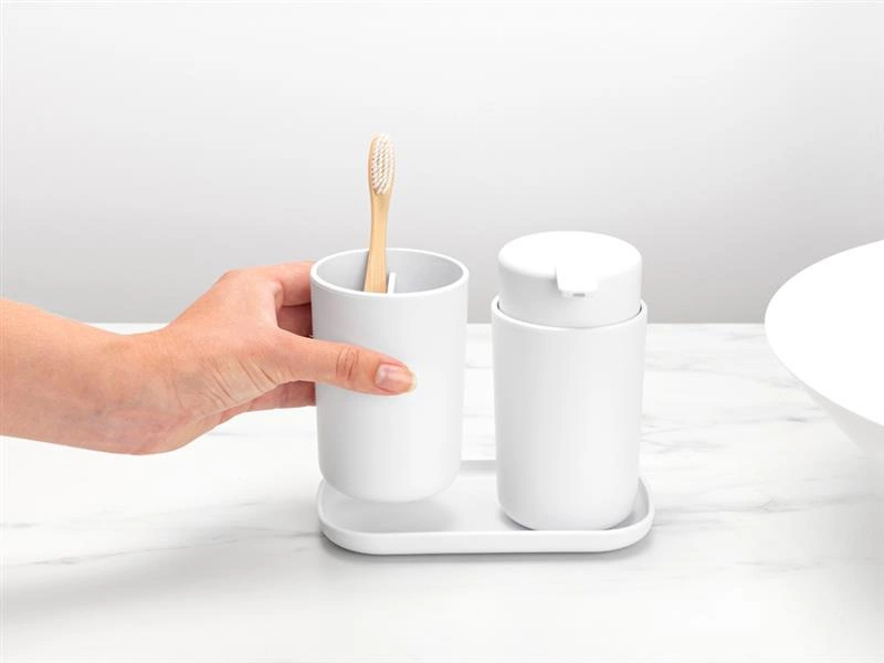 Brabantia - Zestaw akcesoriów łazienkowych 3 szt. ReNew biały