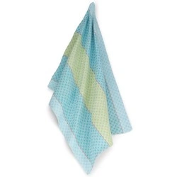 Kela - bawełniana ścierka kuchenna, 70x50 cm, paski niebiesko-ziel. Carla