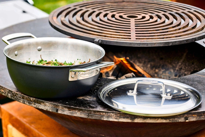 Demeyere - Patelnia głęboka z 2 uchwytami i pokrywką Demeyere Black 5 - 24 cm