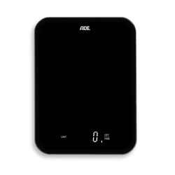 ADE - waga kuchenna ładowana przez USB, do 15 kg, 17 x 23 cm, czarna