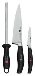 Zwilling - Zestaw 2 noży + ostrzałka Five Star