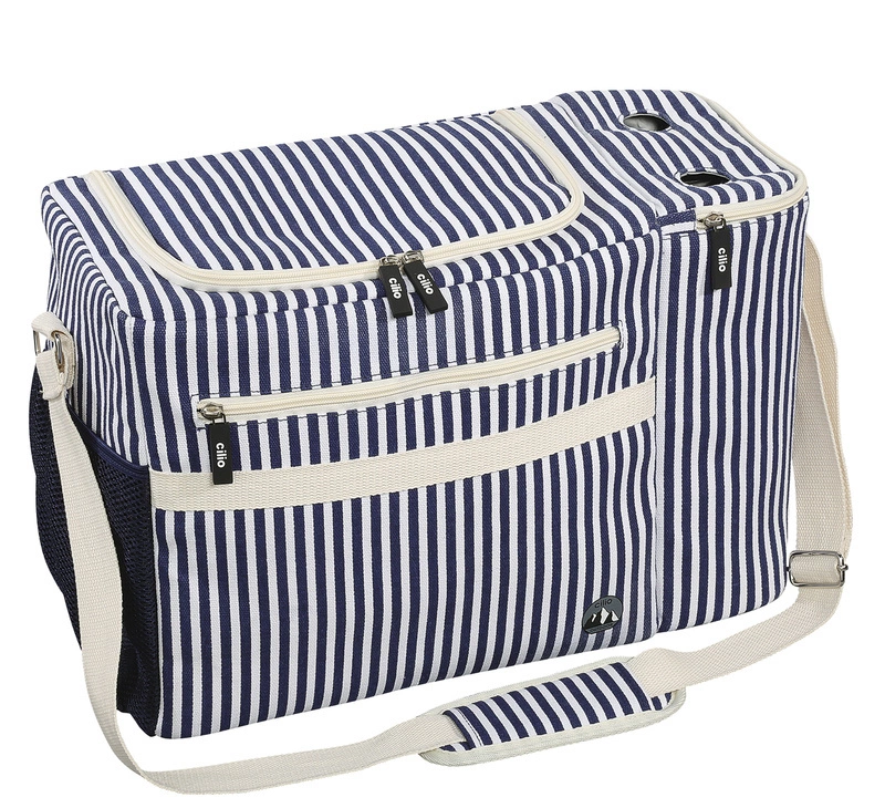 Cilio - torba termiczna piknikowa, 45 x 20 x 30 cm, 23 l, biało-niebieska Maritimo
