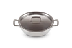 Le Creuset -  3-ply patelnia głęboka stalowa z pokrywą 30 cm