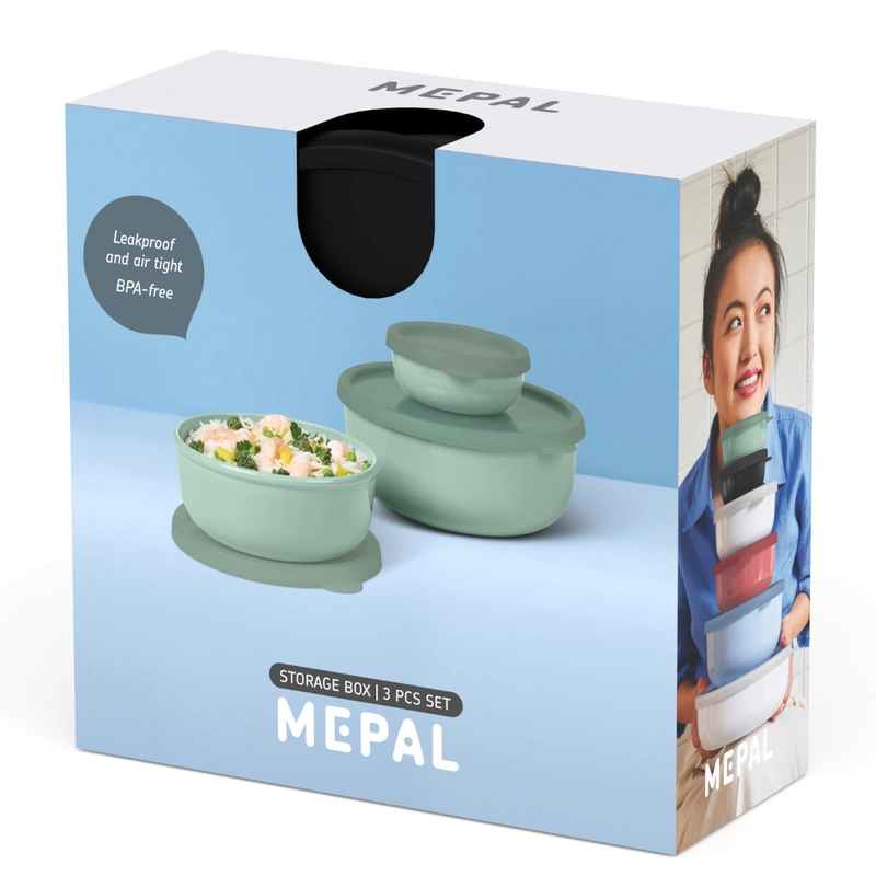 Mepal - Zestaw 3 pojemników Lumina 2.0 250ml + 750ml +1500ml Nordic Black