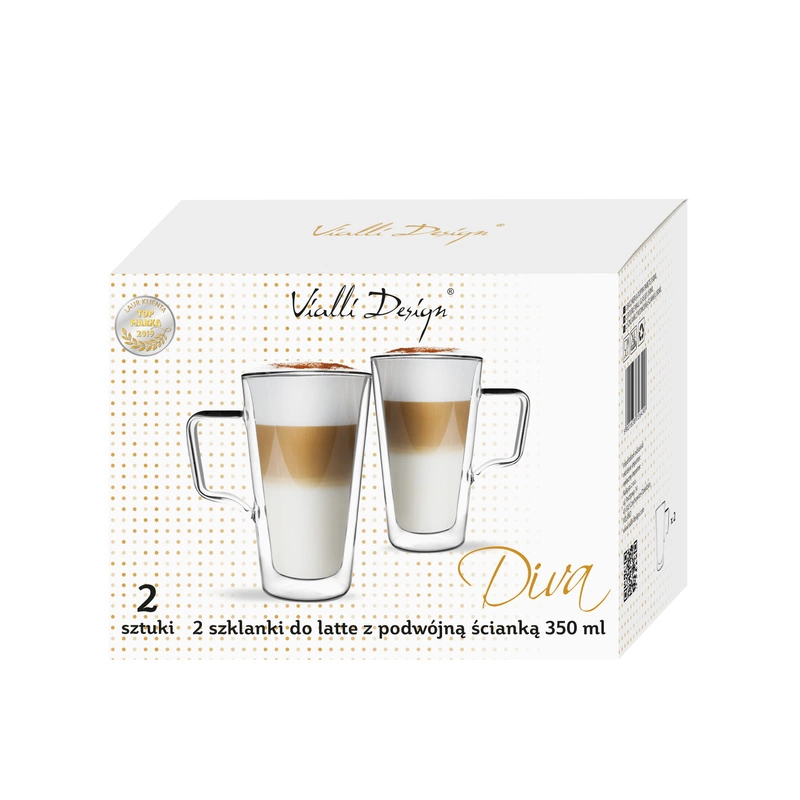 Vialli Design - Komplet 2 szklanek do latte 350ml Diva
