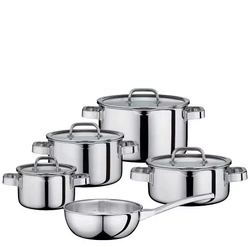 Spring - zestaw garnków ze szklanymi pokrywami, 5 el., stal nierdzewna/szkło FINESSE2+