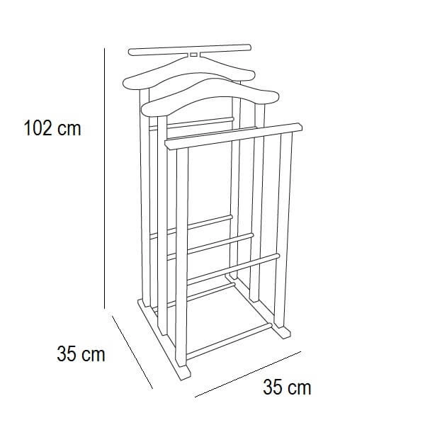 ARREDAMENTI - MAXI Stojak na koszule i garnitur - 102 x 35 cm, Brązowy