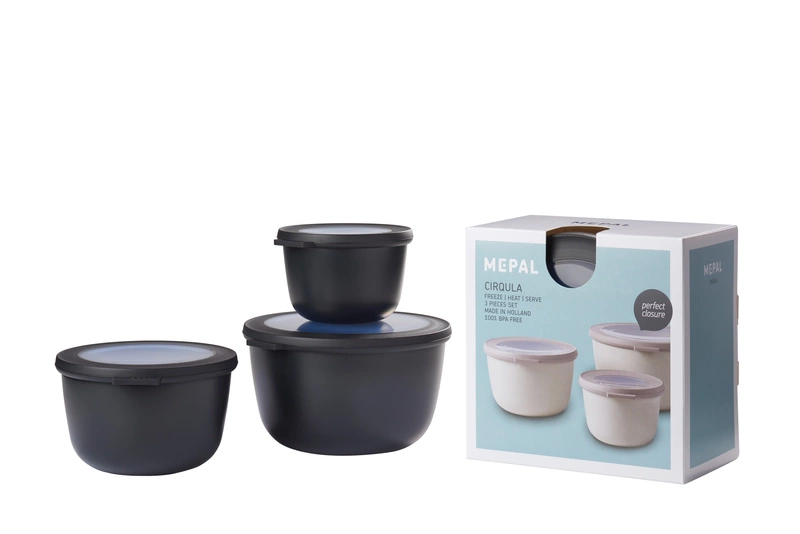 Mepal - Zestaw 3 misek Cirqula 500 1000 2000 Nordic Black
