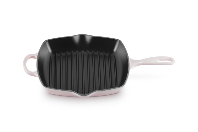 Le Creuset - patelnia żeliwna grillowa z dwoma uchwytami 26 cm Shell Pink